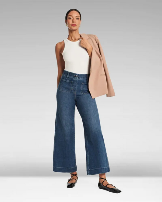 👖Tummy Control Cropped Wide-Leg Jeans ⭐ 2024 Best Selling Jeans